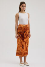 T. Mermer Desenli Pliseli Etek - Görsel 4