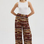 Çok Renkli Pliseli Pantolon