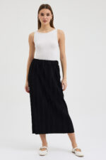 Siyah Pliseli Etek - Görsel 2