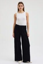 Siyah Pliseli Pantolon - Görsel 3