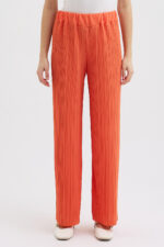 Turuncu Pliseli Pantolon - Görsel 5