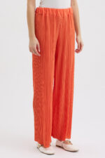 Turuncu Pliseli Pantolon - Görsel 2
