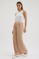 Bej Pliseli Pantolon - Görsel 4