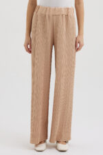 Bej Pliseli Pantolon - Görsel 5