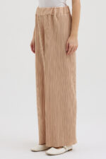Bej Pliseli Pantolon - Görsel 6