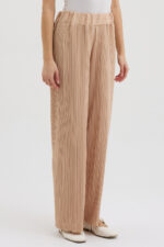 Bej Pliseli Pantolon - Görsel 7