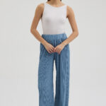 Mavi Pliseli Pantolon