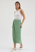Su Yeşili Pliseli Etek - Görsel 3