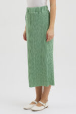 Su Yeşili Pliseli Etek - Görsel 5