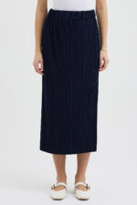 Lacivert Pliseli Etek - Görsel 4