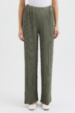 Haki Pliseli Pantolon - Görsel 4