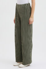 Haki Pliseli Pantolon - Görsel 5