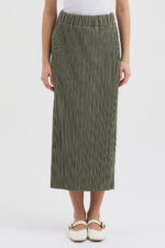 Haki Pliseli Etek - Görsel 4