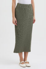 Haki Pliseli Etek - Görsel 6