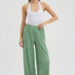 Su Yeşili Pliseli Pantolon