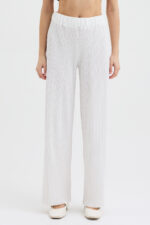 Beyaz Pliseli Pantolon - Görsel 3