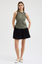 Haki Pliseli Bluz - Görsel 4