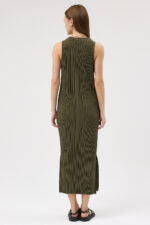 Haki Pliseli Elbise - Görsel 4