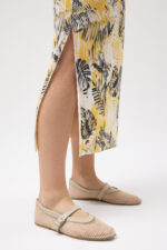 Tropikal Desen Pliseli Elbise - Görsel 6