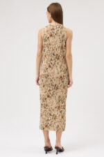 Sütlü Kahve Pliseli Elbise - Görsel 3