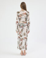 Beyaz Pliseli Çiçekli Pareo Takım - Görsel 6