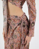 Gül Kurusu Pliseli Vintage Çiçekli Pareo Takım - Görsel 6