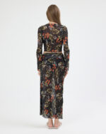 Siyah Pliseli Çiçekli Pareo Takım - Görsel 4