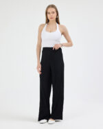 Siyah Düz Pliseli Pnatolon