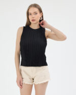 Siyah Düz Pliseli Bluz - Görsel 2